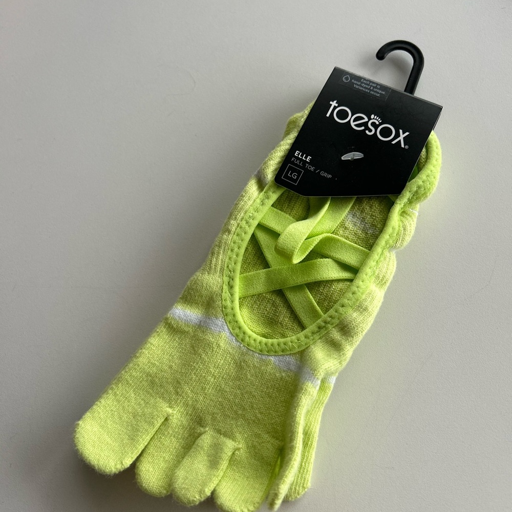 NWT ToeSox Women's Lime Grip Socks - Large